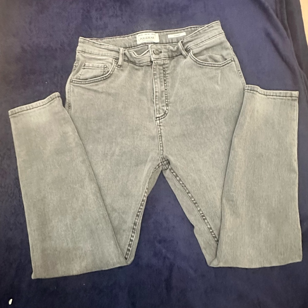 Pull&Bear Carrot Fit Gray Jeans 🩶🤍